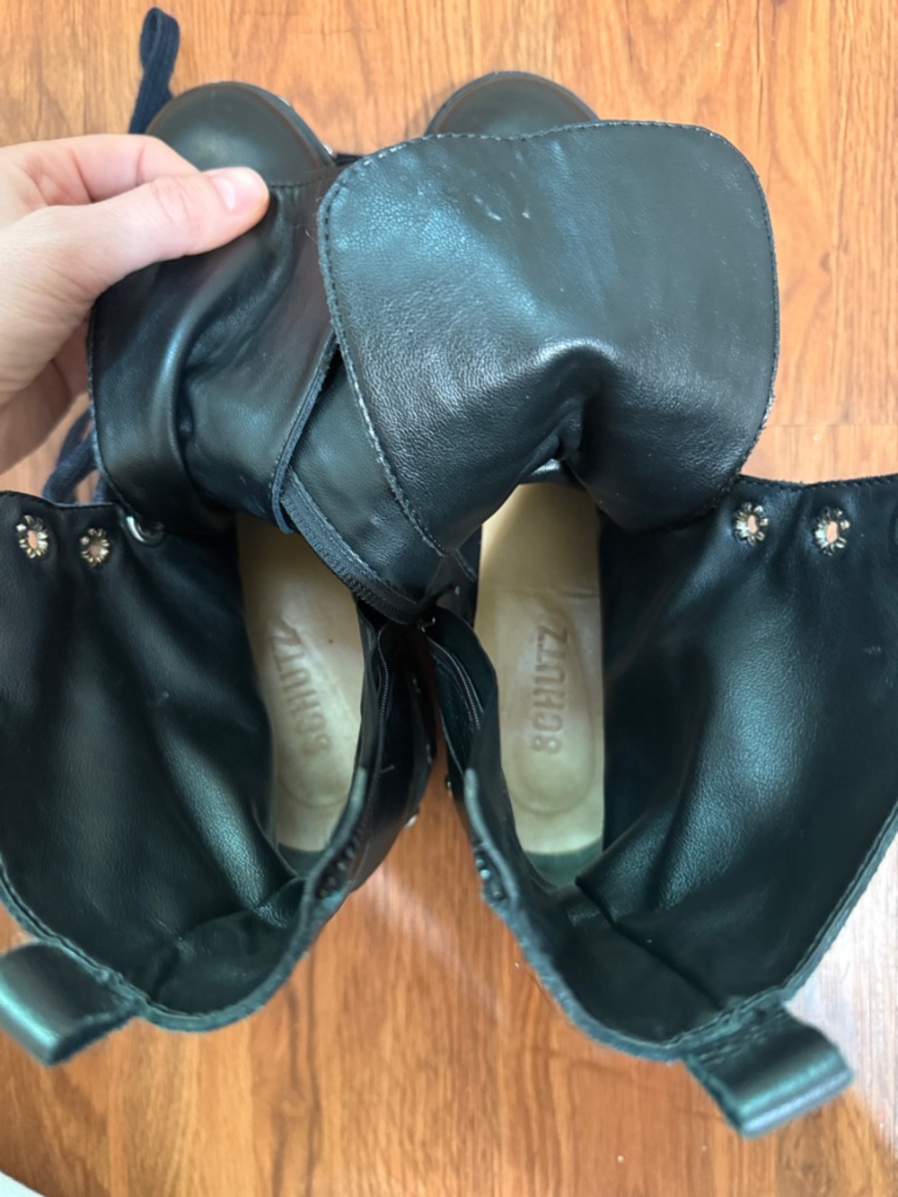 Schutz Andrea Black Combat Boots - Picture 5 of 11